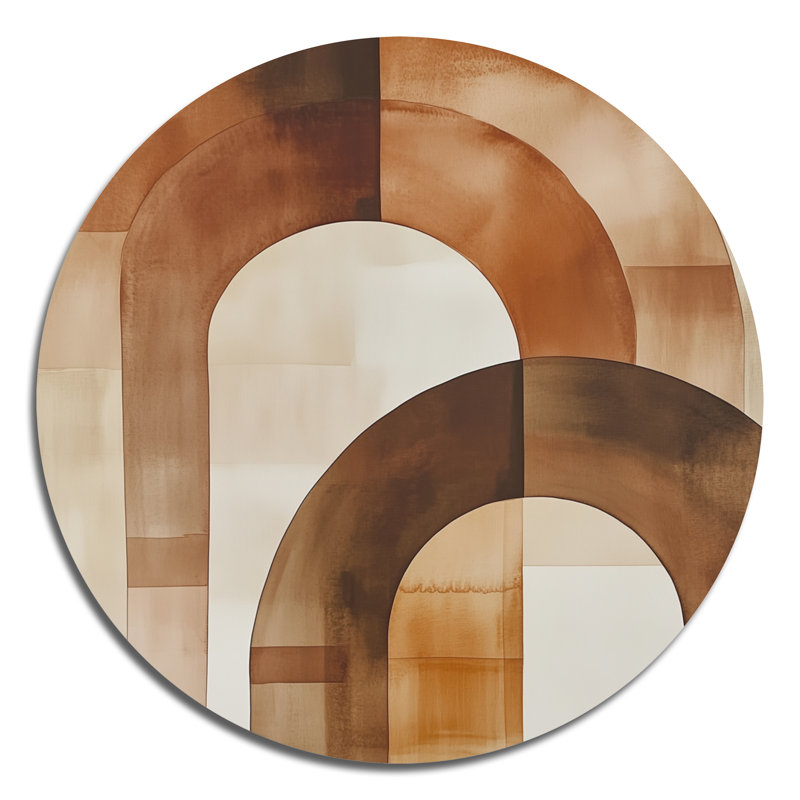 Earth Earth Arc Composition - Formes abstraites rondes en métal, L 29 po x H 29 po