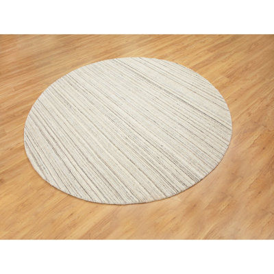 Belandina One-of-a-Kind 8' Round Wool Area Rug in Beige