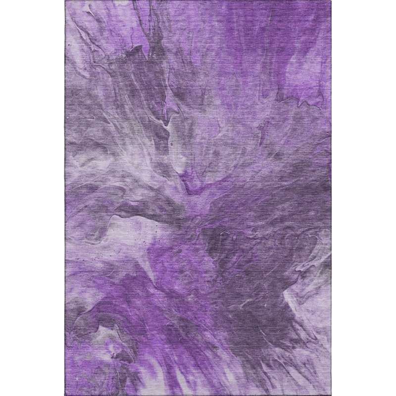 Tapis mauve Premium lavable à la machine, Rectangulaire 3 pi x 5 pi