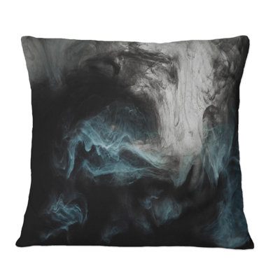 Coussin décoratif gris clair clair Cloudscape avec touche de turquoise II