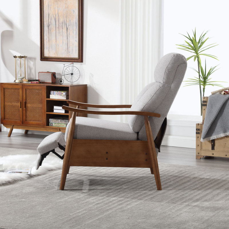 Fauteuil inclinable rembourré bamber, Lin gris pâle