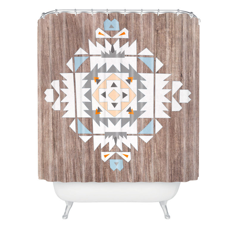 Rideau de douche simple en polyester Eccles Tribal