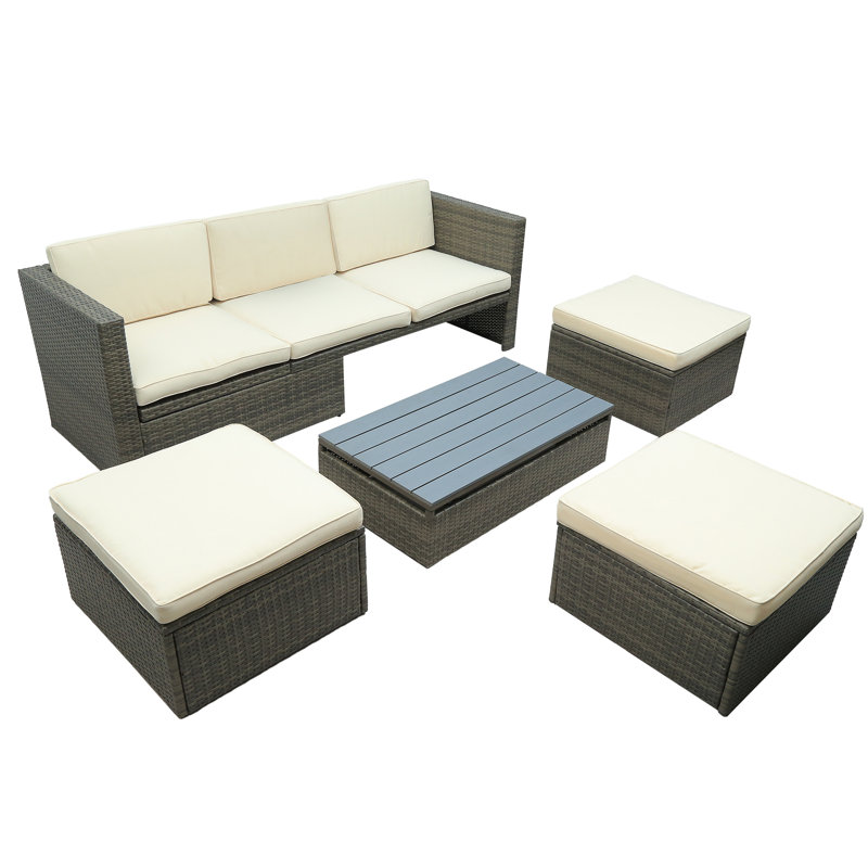 Ensemble de conversation pour patio 5 pièces Napa, Beige