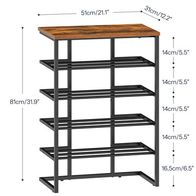 5-tier Industrial Style Shoe And Boot Storage Rack