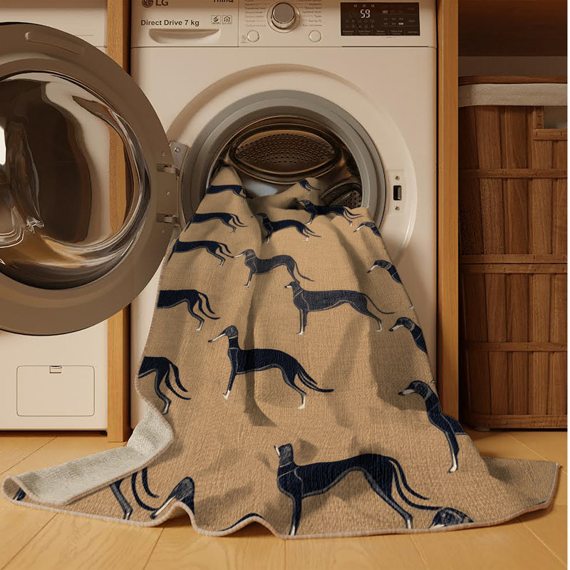  Tapis lavable pour chien lévrier italien, Rond 7 pi