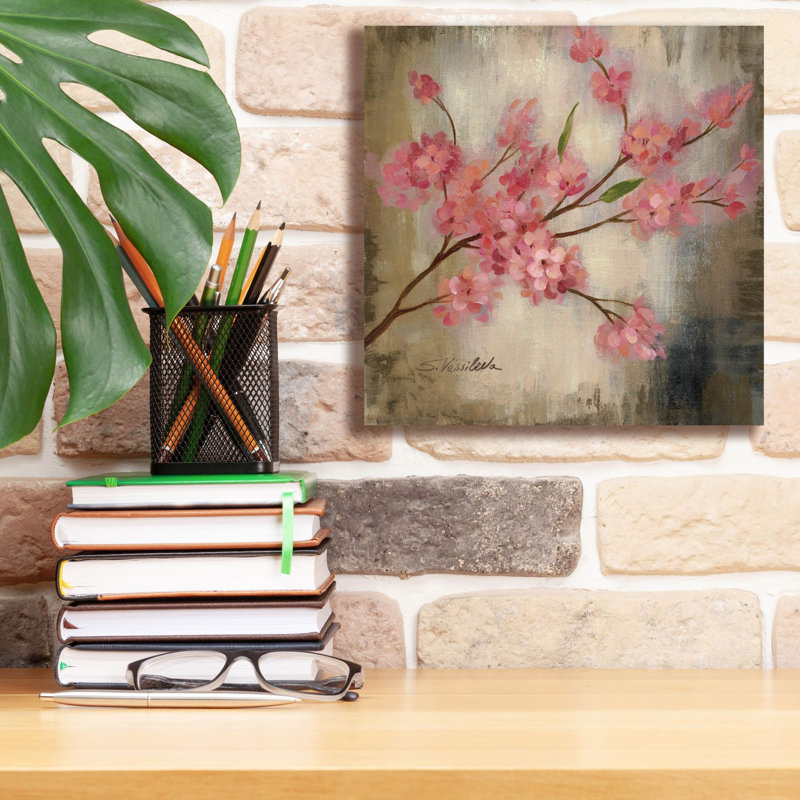 Toile épique Graffiti «Cherry Blossom 1» par Silvia Vassileva, 12 po x 12 po, H 12 po x l 12 po