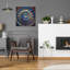 «Blue & Gold Swirl» par Rey Klimt, art mural en verre acrylique-337432276