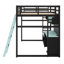 Lit mezzanine en bois avec bureau, tablettes, lumières DEL, ports USB et panneau perforé-808668818