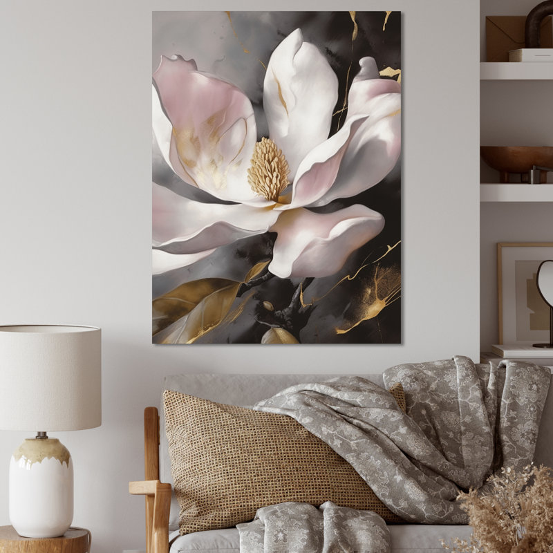 Rose magnifique Magnolias II - impression, H 32 po x l 24 po x P 1 po, Toile tendue