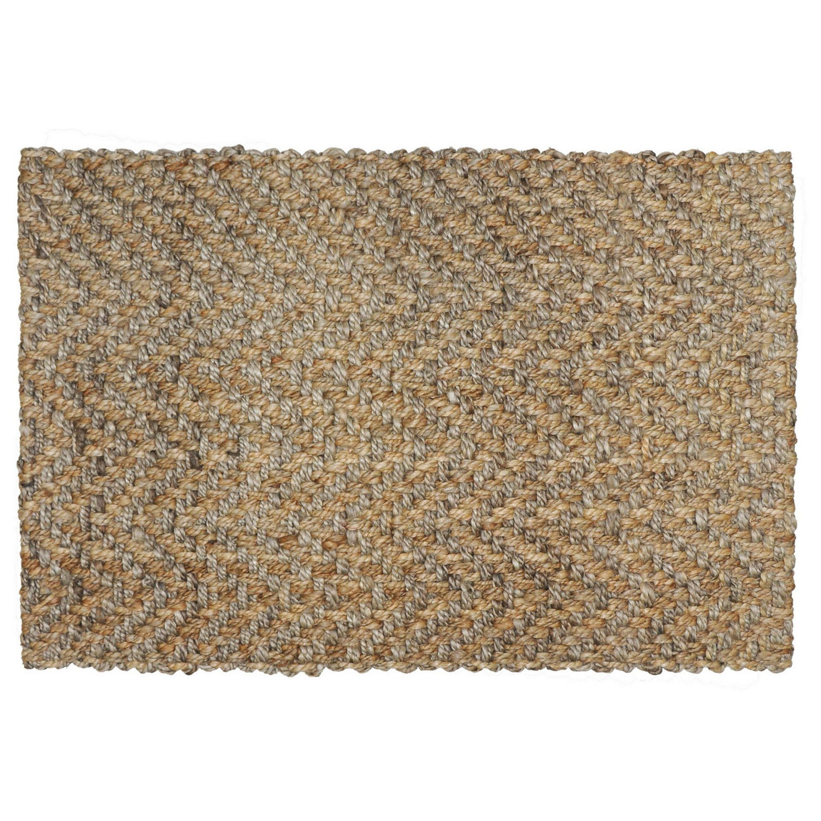 Jiona Brown Hand-Woven Chevron Jute Rug, Rectangle 5' x 8'