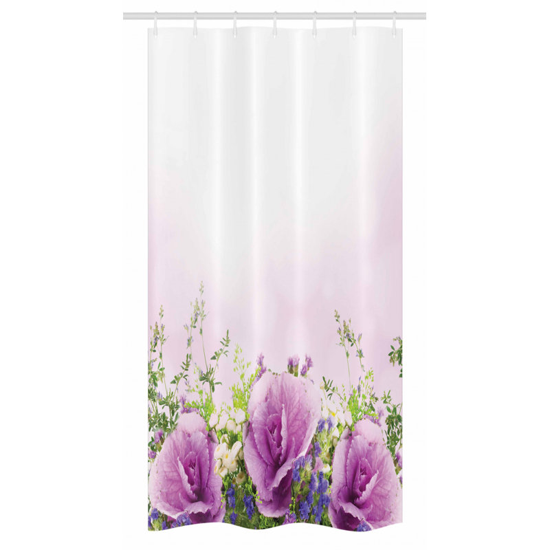 Floral Shower Curtain with Hooks Included, 36" W x 72" L