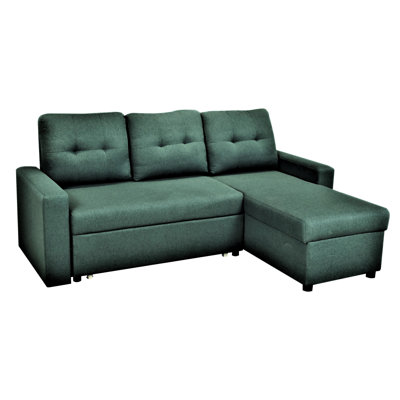 Stylish L-Shaped Sectional Sleeper , Bluenish , 3, , Ideal For Small Living Areas Space Couch, Comfortable Rooms And Spaces