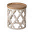 Grande table d'appoint 23 po blanche vieillie