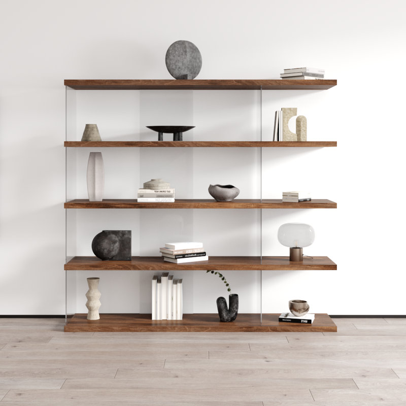 Gravity 70.9" Bookcase with Matte Finish, Walnut