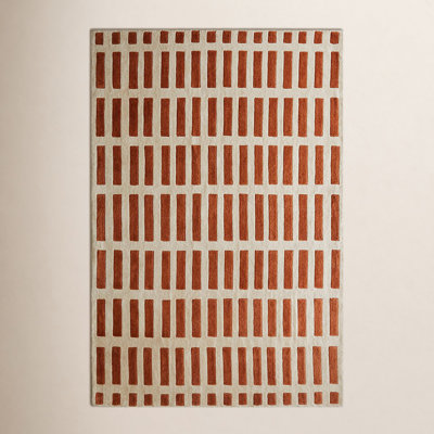 Jason Wu Hand-Woven Geometric Orange Rug