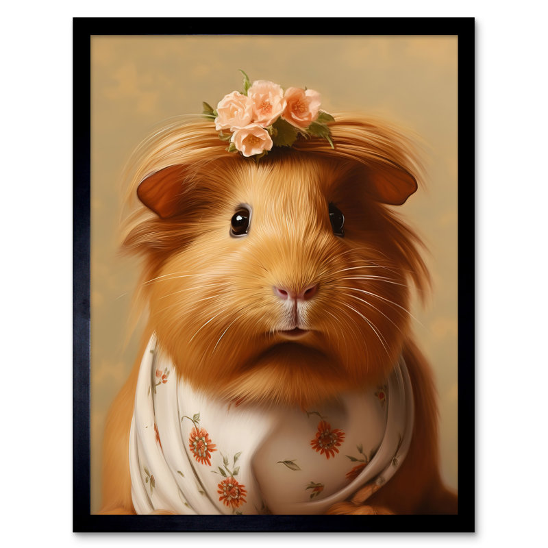 Cute Dressed Up Guinea Pig - Single Picture Frame Print