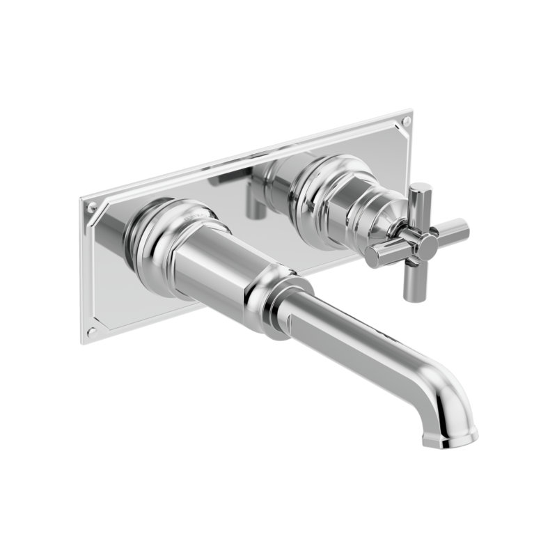 Invari®  Single-Handle Wall-Mount Lavatory Faucet - Less Handle 1.2 GPM, Polished Chrome, Cross