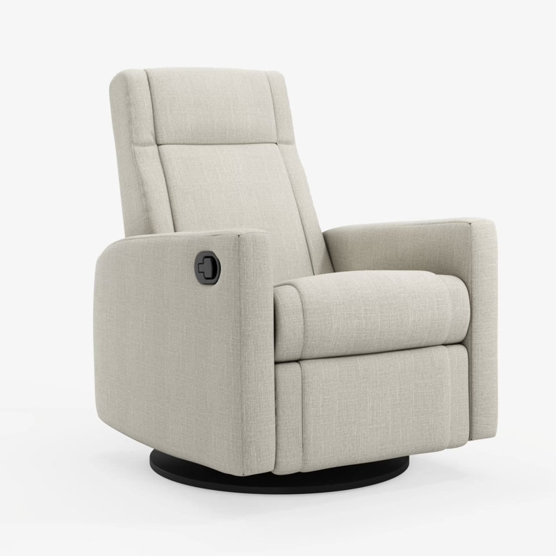 Fauteuil inclinable et pivotant Nelly, Polyester ivoire / mélange de polyester