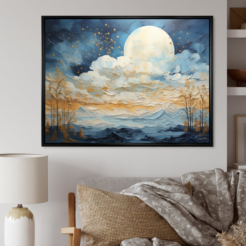 " Clouds Celestial Wisp Patchwork ", Black Floater Framed, 12" H x 20" W x 1" D
