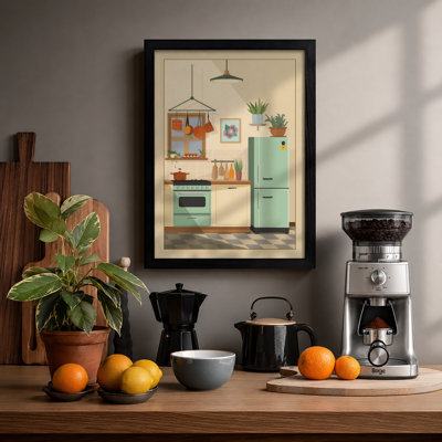 Kitchen Interior Retro - Framed Print