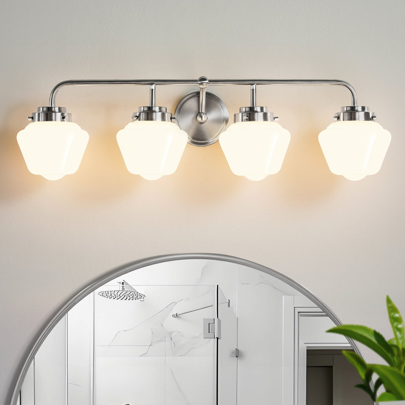 4 - Light Dimmable Vanity Light, Brushed Nickel