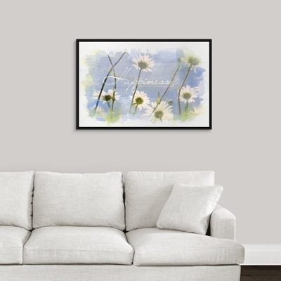 «Watercolor Inspirational Poster: A Happy Life Consist in Tranquility of Mind», reproduction d'art textuel sur toile