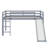 Twin Size Rubber Wood Low Loft Bed – Slide, Ladder & Safety Guardrails-135783432