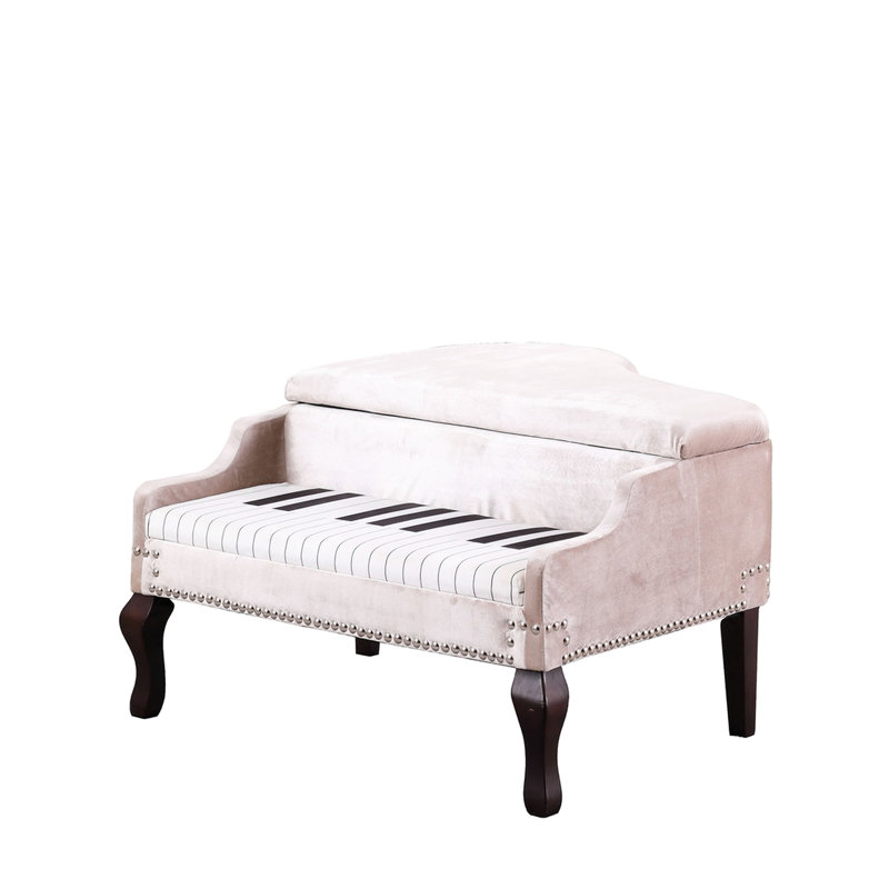 Rangement beige 21 pouces avec mélange et pieds carrés cerisier