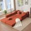Canapé modulaire convertible 10-en-1, canapé d'angle, canapé-lit convertible au sol, velours côtelé, poche latérale, sans assemblage, bricolage, canapé modulaire en forme de L, 6 coussins-963129208