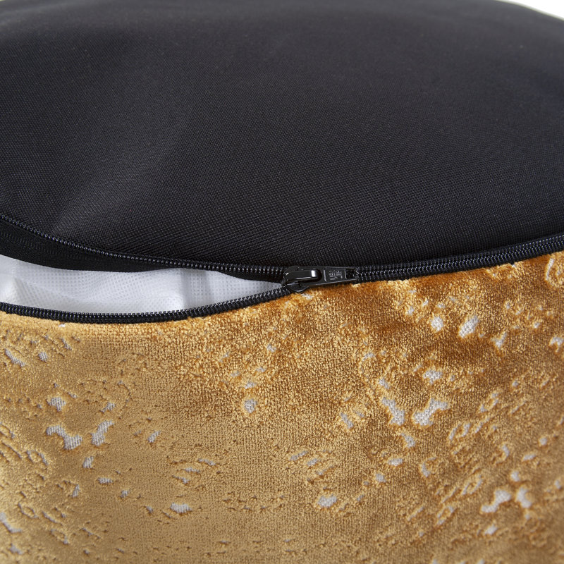 Pouf rond de 22 po de largeur, Doré