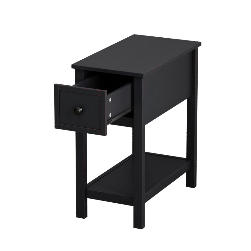 Table compacte avec 1 tiroir et 1 tablette fixe, tiroir de rangement et salon