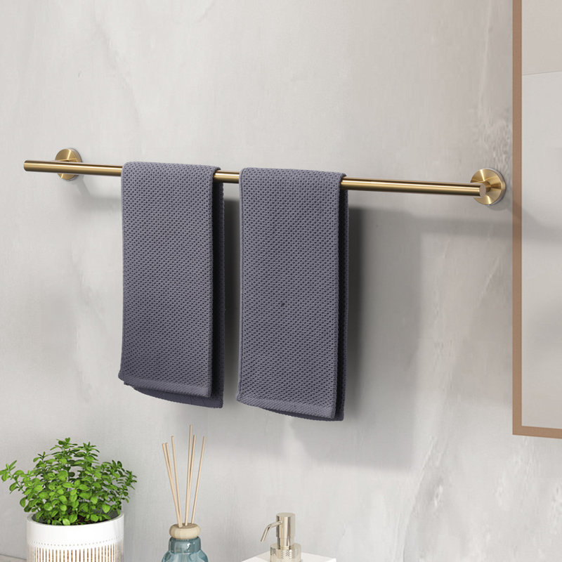 Barre à serviettes murale SUS304, H 2 po x l 32 po x P 3,1 po, Doré
