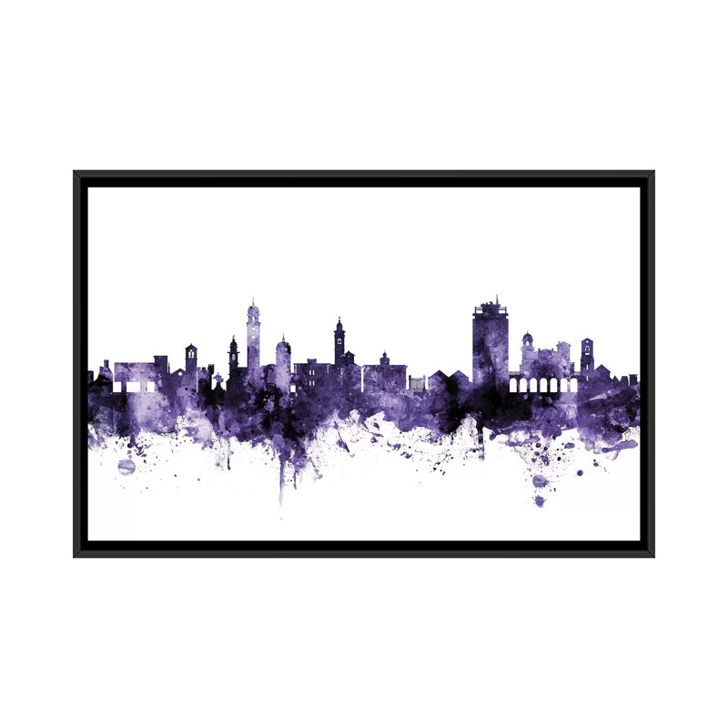Reproduction d'art graphique sur toile tendue, H 18 po x l 26 po x P 1,5 po, Toile avec cadre noir, Pas de tapis