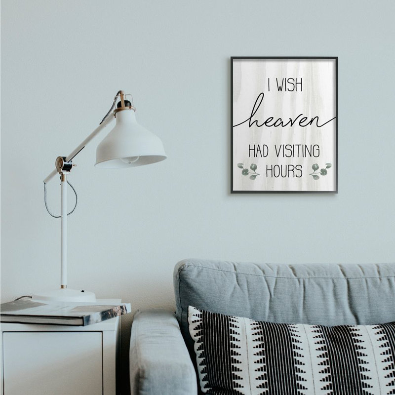 «Wish Heaven Had visiting Hours» par Daphne Polselli, reproduction d'art textuel, Giclée encadrée noir minuit