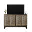 Buffet de rangement brun avec pieds en bois massif pour organisation de vestibule