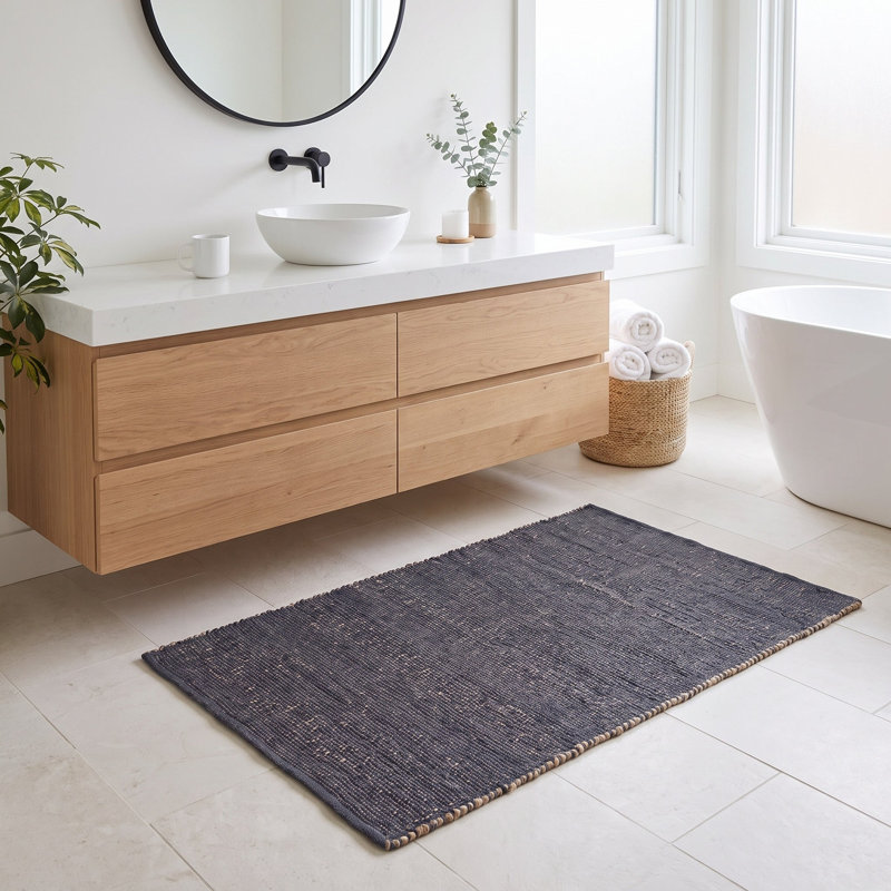 Colston Jute and Cotton Braided Farmhouse Rug, Rectangle 2' x 3'