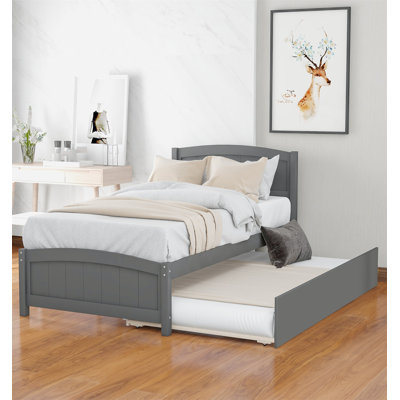 Lit de jour simple en bois massif avec couchette Gisan