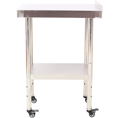 24 X 15 35-1/2 Inch Stainless Steel Heavy Duty Worktable With 440lbs Load, 4 , Adjustable Undershelf & Backsplash For Garage And Kitchen Duty, Inch, Worktable, Capacity, Backsplash, Undershelf,