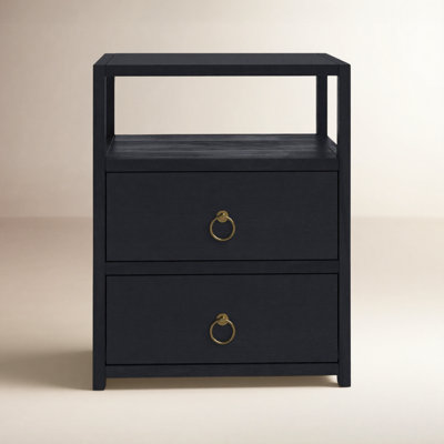 Elin 2-Drawer Acacia Nightstand