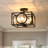 4 - Light Square Water Glass Semi Flush Mount