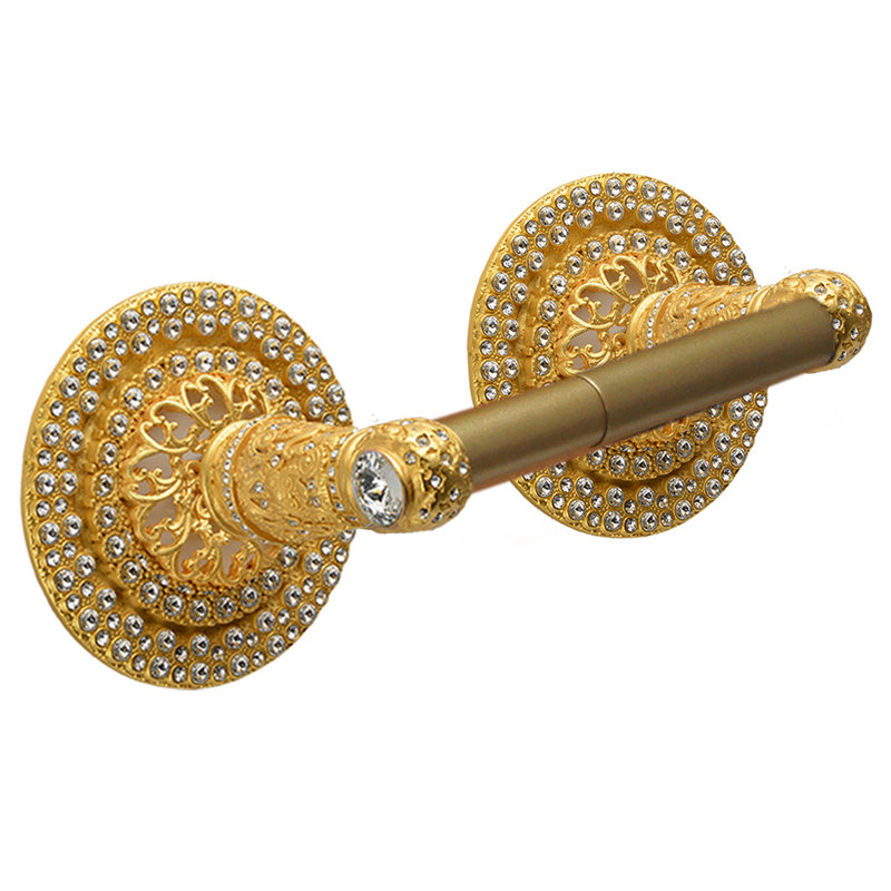 Juliane Grace II tissue post with Swarovski Clear Crystals in Antique Brass, Gold