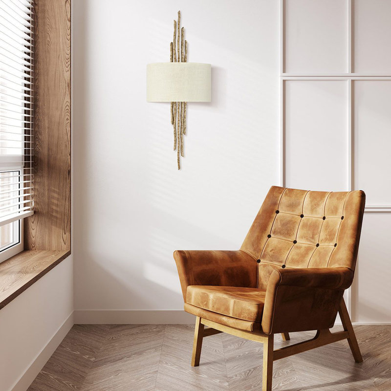 Guerrier Flush Mounted Sconce, Champagne Gold