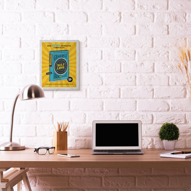 «True Self Love Vintage Comic Book Blue Yellow Design» par Ester Kay, impression sur toile, Toile tendue