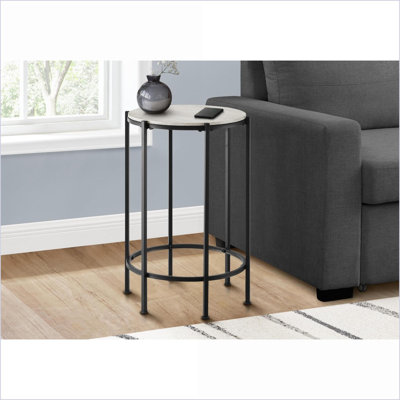Space-Saving Dark Bronze Laminate Coffee Table with Black Metal Legs, Easy-Clean for Living Room &amp; Bedroom