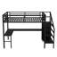 Lit mezzanine avec bureau en L et port USB, lit mezzanine avec garde-robe et tablette réglable pour les adolescents adultes-114221502-114221504
