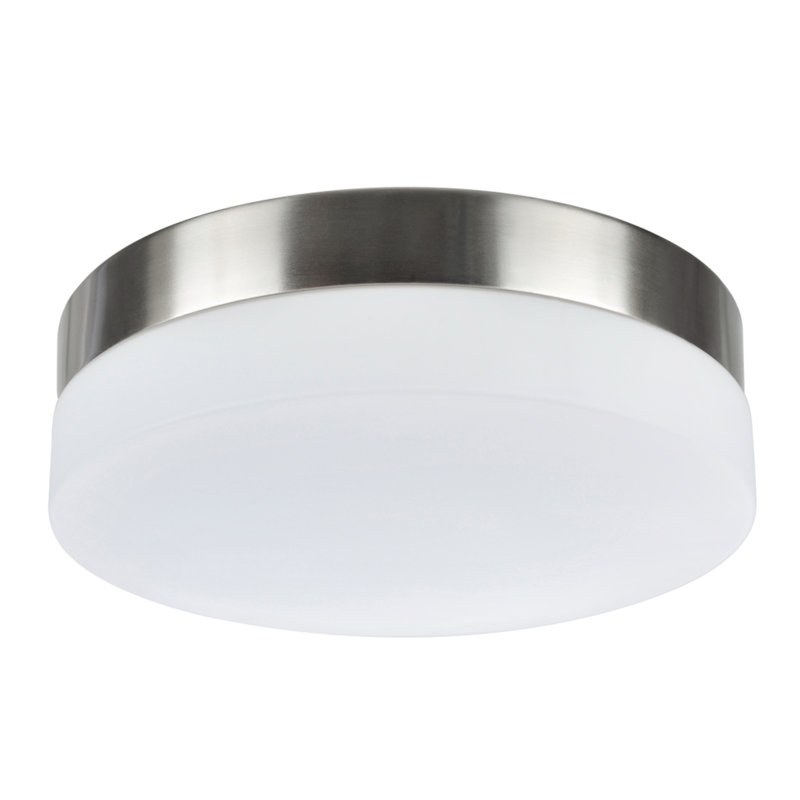 Plafonnier encastré à del tambour simple 9 po, Nickel satiné