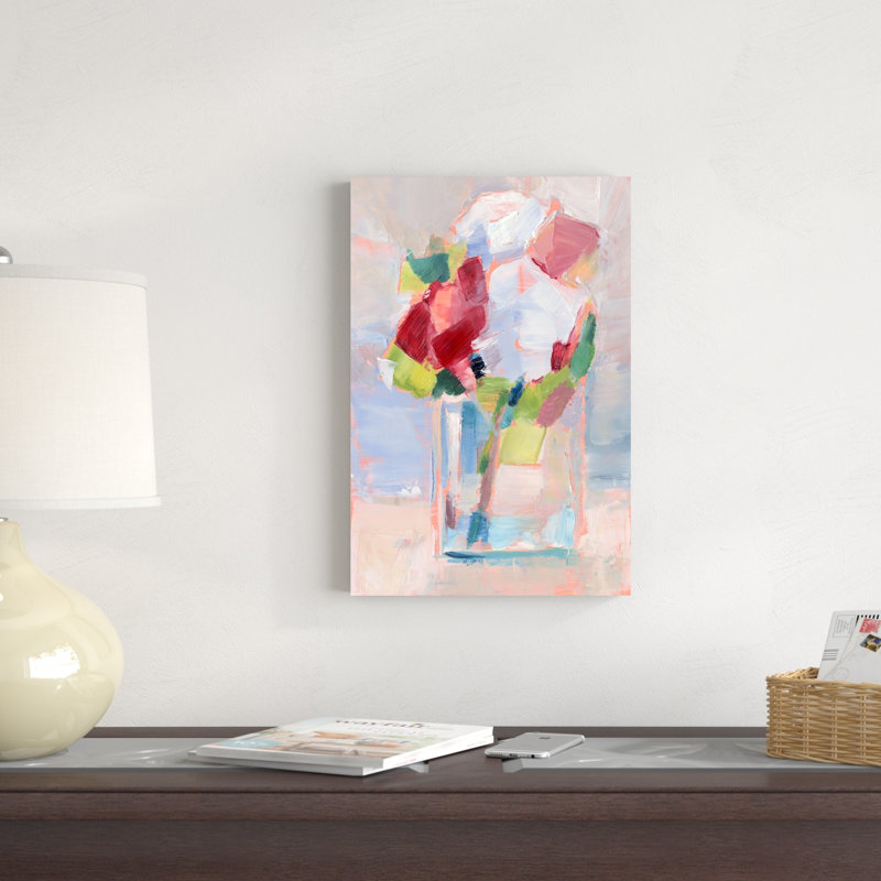 Fleurs abstraites dans un vase II, H 18 po x l 12 po x P 1,25 po