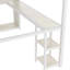 Structure de lit mezzanine grand format avec garde-robe intégrée, lit mezzanine en métal avec bureau et tablettes de rangement, grain de bois blanc
