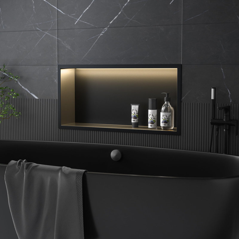 Stainless Shower Niche With LED Strip Light