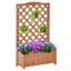 Wooden Raised Garden Bed With Trellis, 46" Planter Box, To Grow Vegetables, Herbs, And Flowers For Backyard, Patio, Brown